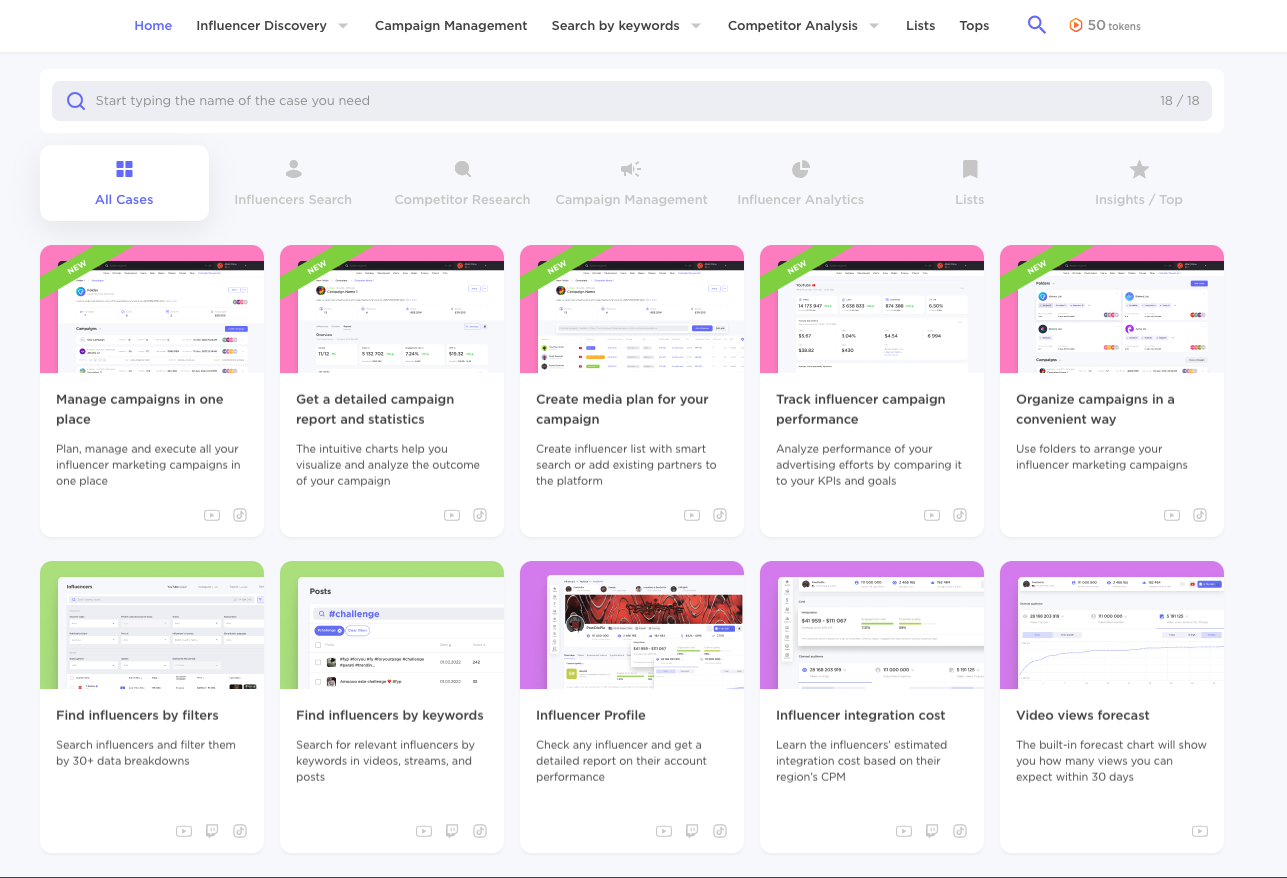 find youtube influencers with the influencer analytics app